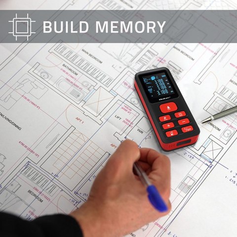 Qoltec Precyzyjny cyfrowy dalmierz laserowy | podświetlany LCD | 120m