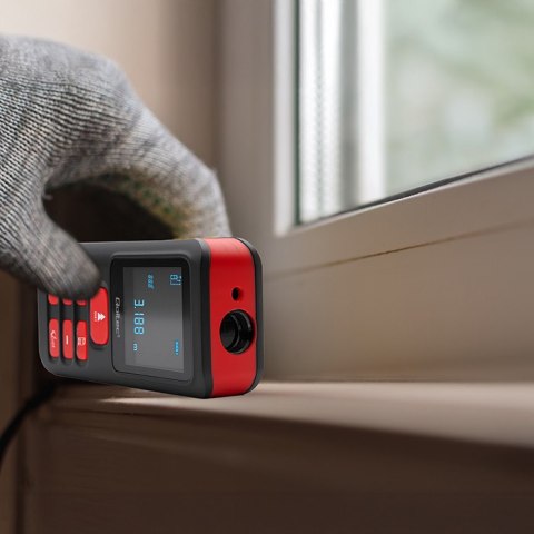 Qoltec Precyzyjny cyfrowy dalmierz laserowy | podświetlany LCD | 120m