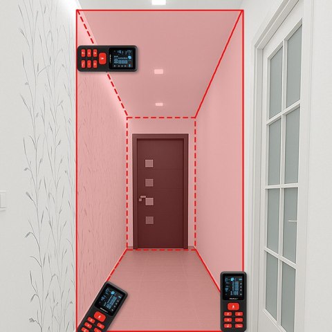 Qoltec Precyzyjny cyfrowy dalmierz laserowy | podświetlany LCD | 120m