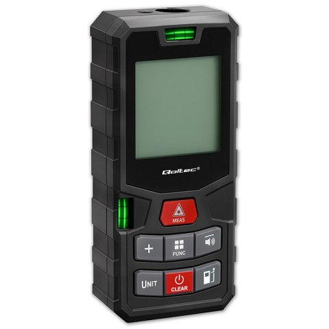 Qoltec Precyzyjny cyfrowy dalmierz laserowy z poziomicą | podświetlany LCD | 120m