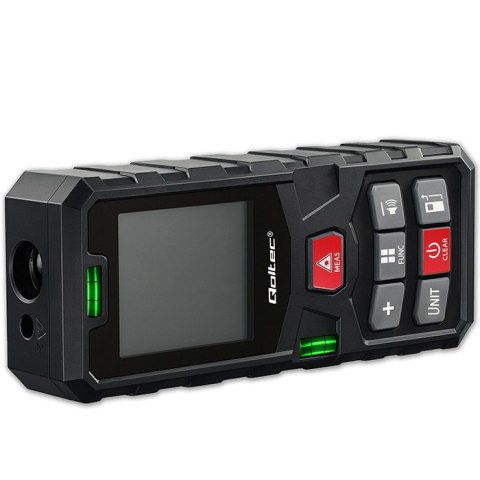 Qoltec Precyzyjny cyfrowy dalmierz laserowy z poziomicą | podświetlany LCD | 120m