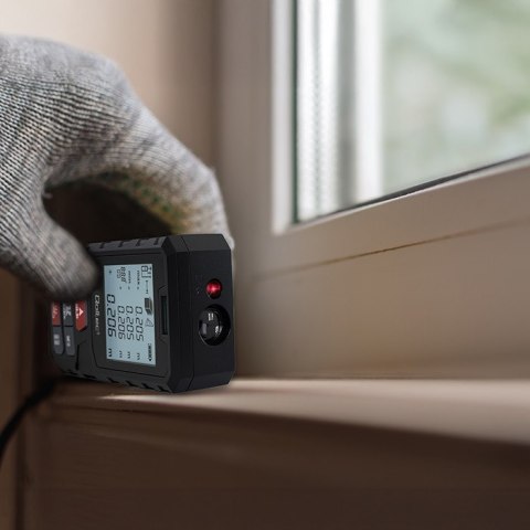 Qoltec Precyzyjny cyfrowy dalmierz laserowy z poziomicą | podświetlany LCD | 120m