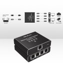 Qoltec Rozdzielacz Splitter Ethernet mini SWITCH 1x4 RJ45 | 1000Mb/s | USB-C | Aluminium