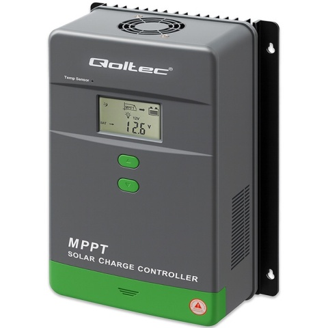 Qoltec Solarny regulator ładowania MPPT z czujnikiem temperatury 60A |12V / 24V | LCD | 2 x USB | Bluetooth | APP | GEL | LiFePO