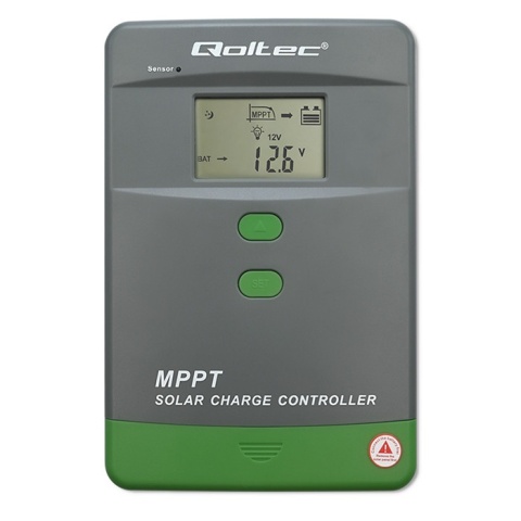 Qoltec Solarny regulator ładowania MPPT z czujnikiem temperatury 60A |12V / 24V | LCD | 2 x USB | Bluetooth | APP | GEL | LiFePO
