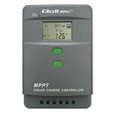Qoltec Solarny regulator ładowania MPPT z czujnikiem temperatury 60A |12V / 24V | LCD | 2 x USB | Bluetooth | APP | GEL | LiFePO