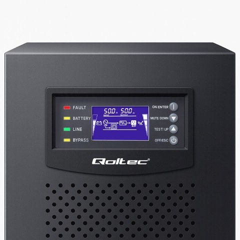 Qoltec Zasilacz awaryjny UPS 3- fazowy | 10kVA | LCD | EPO | USB | On-line | High frequency