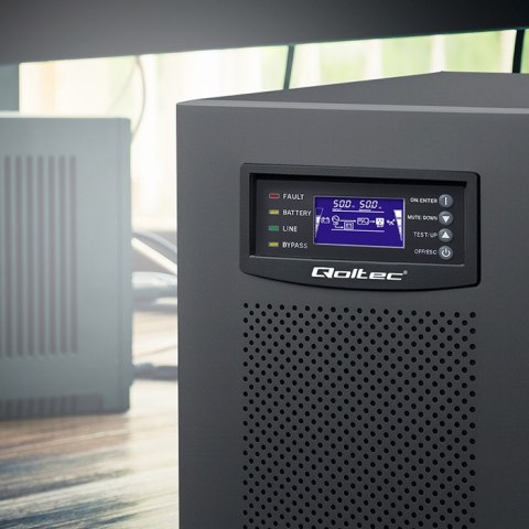 Qoltec Zasilacz awaryjny UPS 3- fazowy | 10kVA | LCD | EPO | USB | On-line | High frequency