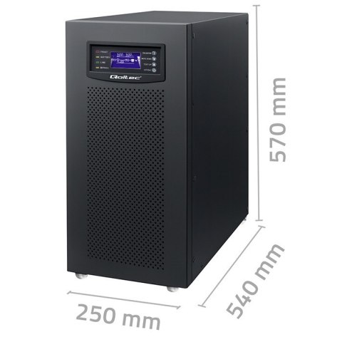 Qoltec Zasilacz awaryjny UPS 3- fazowy | 10kVA | LCD | EPO | USB | On-line | High frequency