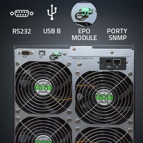 Qoltec Zasilacz awaryjny UPS 3 - fazowy | 15kVA | 12KW | LCD | EPO | USB | On-line | High frequency