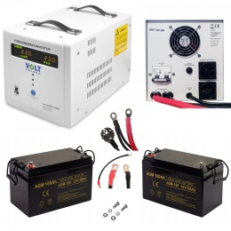 Zasilacz Awaryjny SINUS PRO 2200E + 2xAkumulatory AGM 100Ah