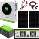 Zestaw Fotowoltaiczny Off-Grid 1500W | Inwerter MPPT + Panel 455W-2szt. + Akumulator GEL 100Ah + Kable
