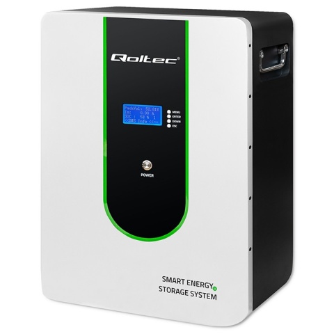 Qoltec Magazyn energii LiFePO4 | 5.12kWh | 51.2V | 100Ah | BMS | LCD
