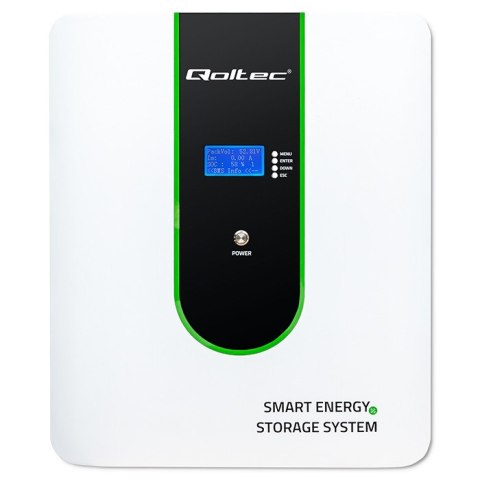 Qoltec Magazyn energii LiFePO4 | 5.12kWh | 51.2V | 100Ah | BMS | LCD