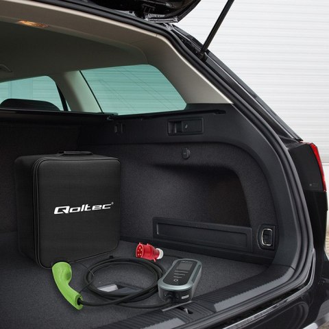 Qoltec Mobilna ładowarka do samochodu elektrycznego EV z regulacją 2w1 Typ2 | 22kW | 400V | Wi-fi | TUYA | SMART LIFE | LCD | Pr