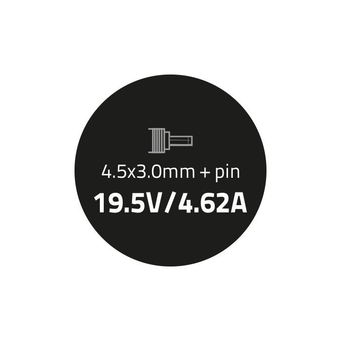 Qoltec Zasilacz do HP 90W | 19.5V | 4.62A | 4.5*3.0+pin | +kabel zasilający