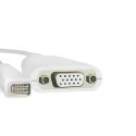 Qoltec Adapter Mini DVI męska | VGA żeńska | 0.15m