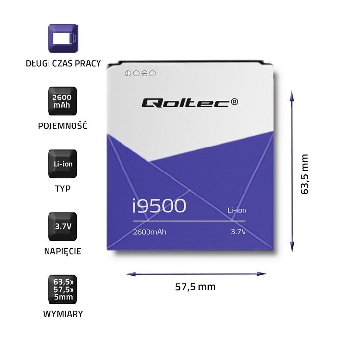 Qoltec Bateria do Samsung Galaxy S4 | i9500 | 2600mAh