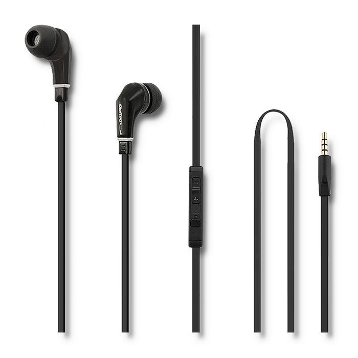 Qoltec Słuchawki Premium dokanałowe z mikrofonem | Czarne
