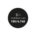 Qoltec Zasilacz do HP Compaq 90W | 19V | 4.74A | 7.4*5.0+pin | +kabel zasilający