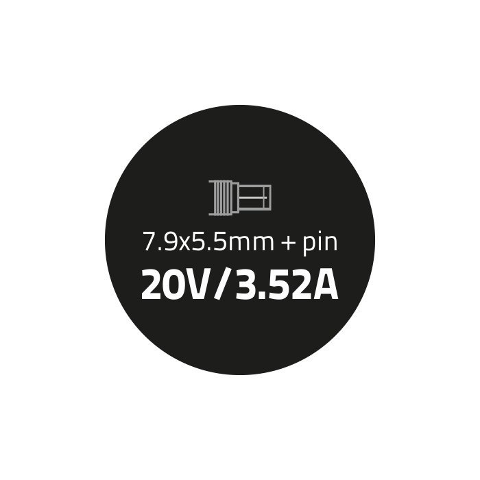 Qoltec Zasilacz do IBM 65W | 20V | 3.52A | 7.9*5.5+pin | +kabel zasilający