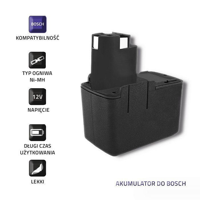 Qoltec Akumulator do Bosch 3300K | PSR 12VE | 12V