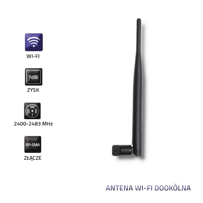 Qoltec Antena Wi-Fi dookólna | 7dBi | 19cm