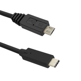 Qoltec Kabel USB 3.1 typ C męski | Micro USB 2.0 B męski | 1m