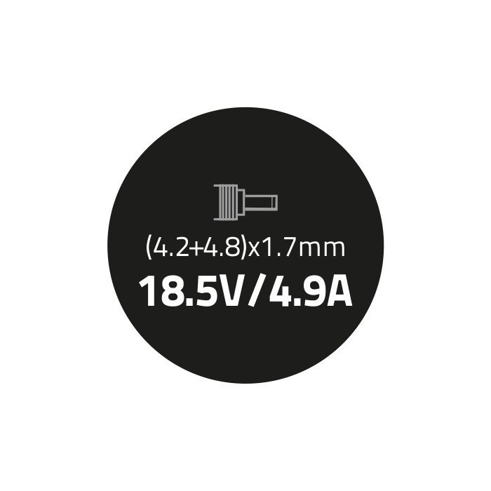 Qoltec Zasilacz do HP 90W | 18.5V | 4.9A | (4.2+4.8)*1.7 | +kabel zasilający
