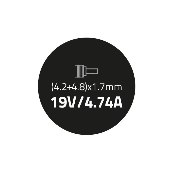 Qoltec Zasilacz do HP Compaq 90W | 19V | 4.74A | (4.2+4.8)*1.7 | +kabel zasilający