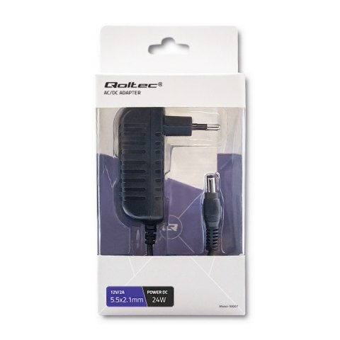 Qoltec Zasilacz wtyczkowy 24W | 12V | 2A | 5.5*2.1